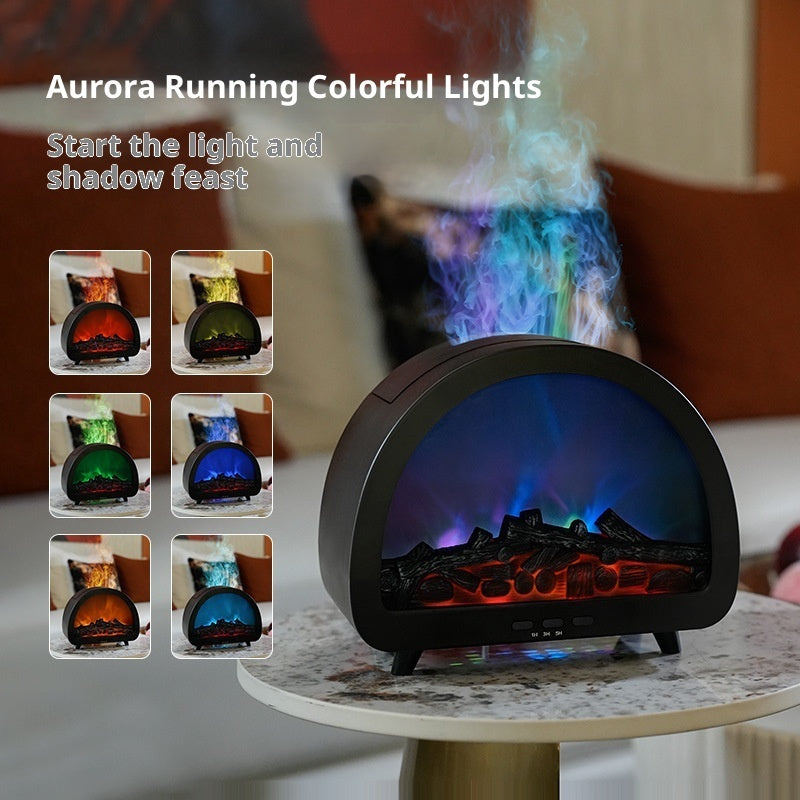 Fireplace Flame Aroma Diffuser Desktop Remote Control Colorful Atmosphere Light