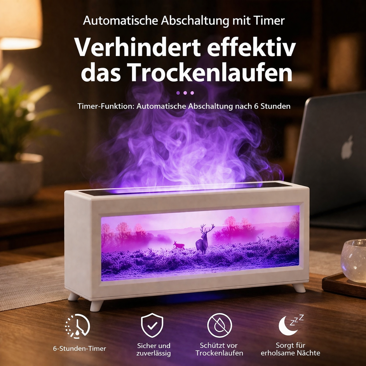 Luftbefeuchter mit Dekor-Design – Kleiner Desktop Aroma Diffuser für Zuhause & Büro